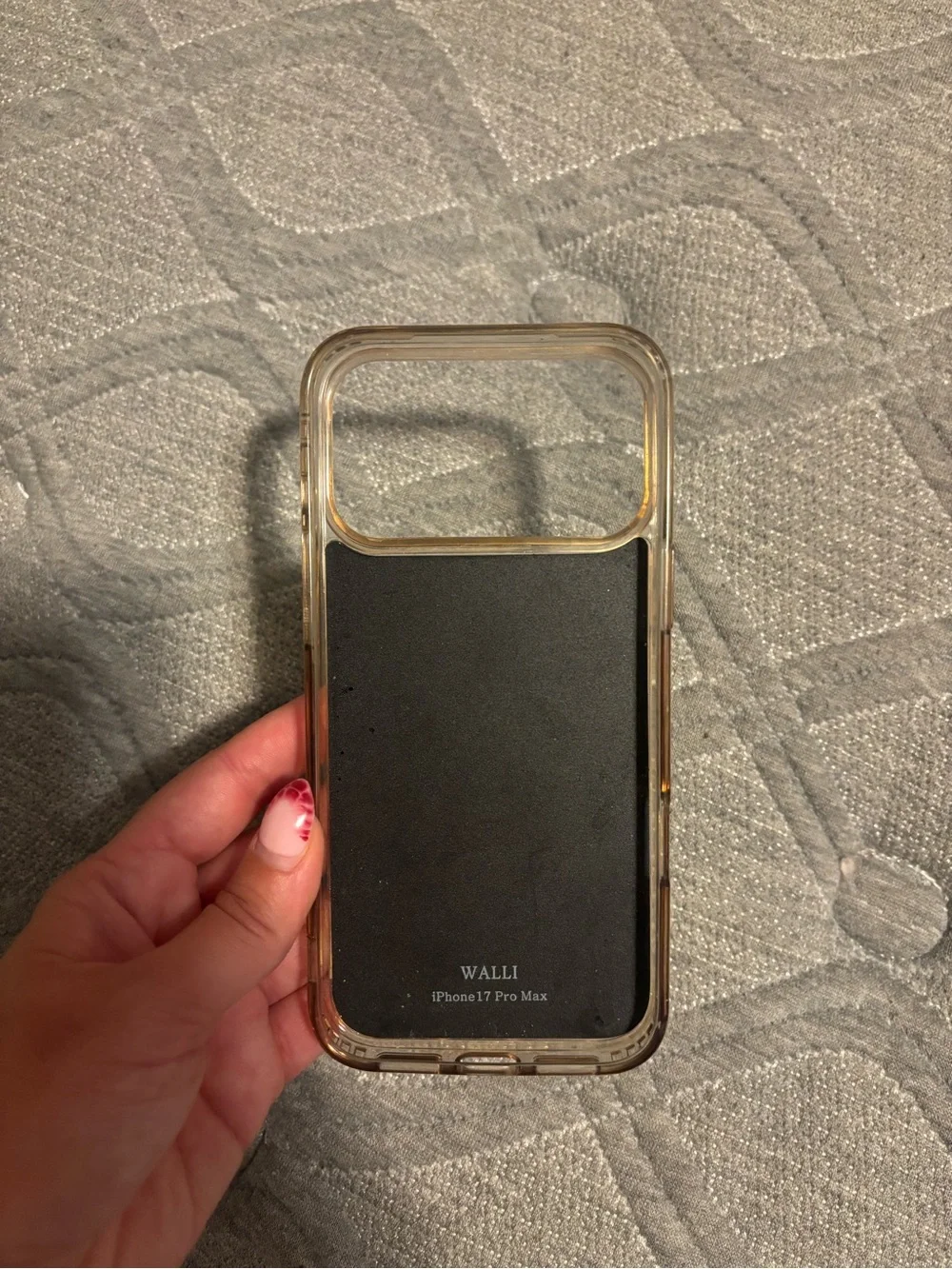 Walli - Cream Printed Phone Card Case with Tan Strap